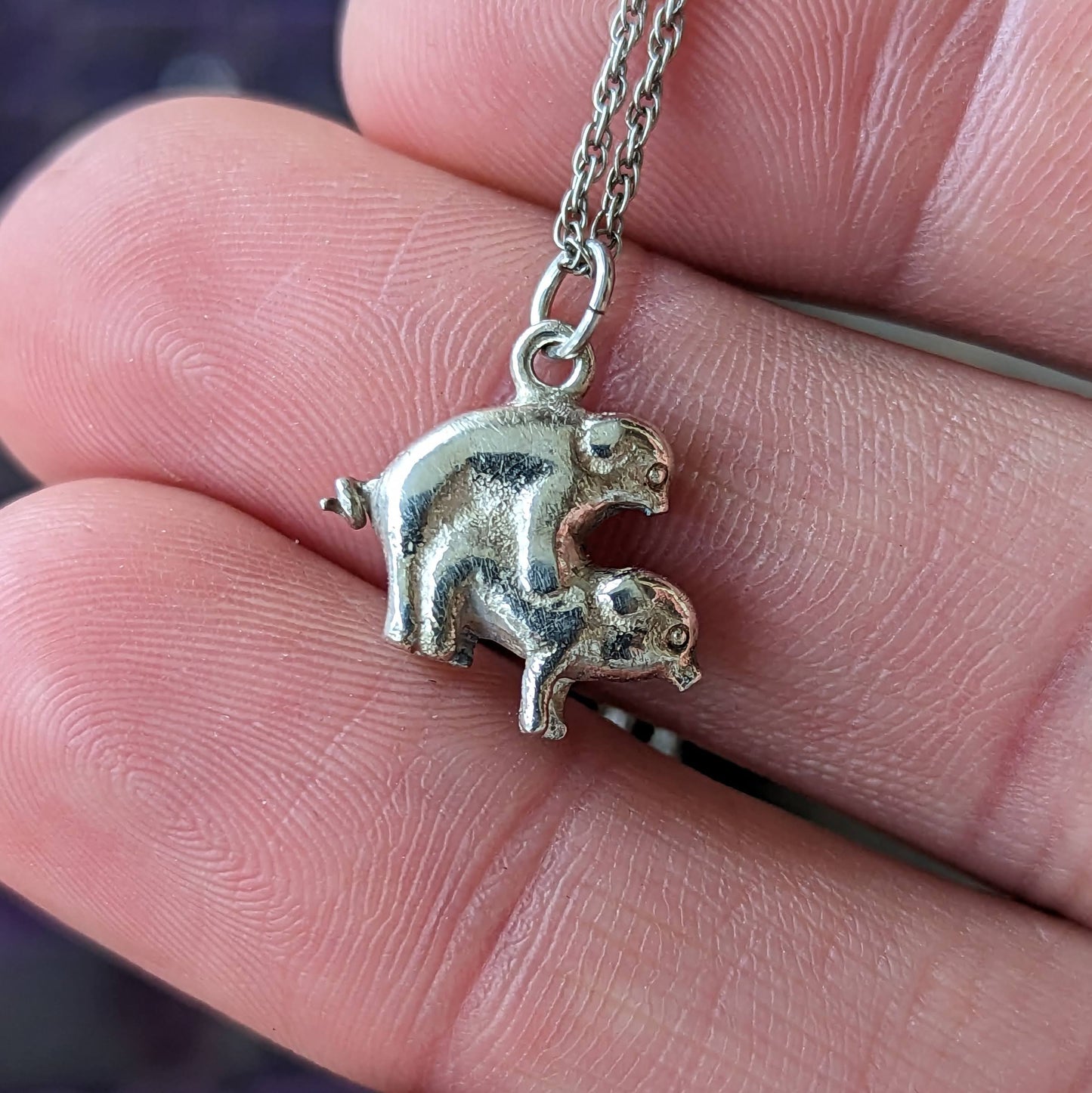 50s-60s Sterling Porkin' Pigs Risqué Charm/Pendant