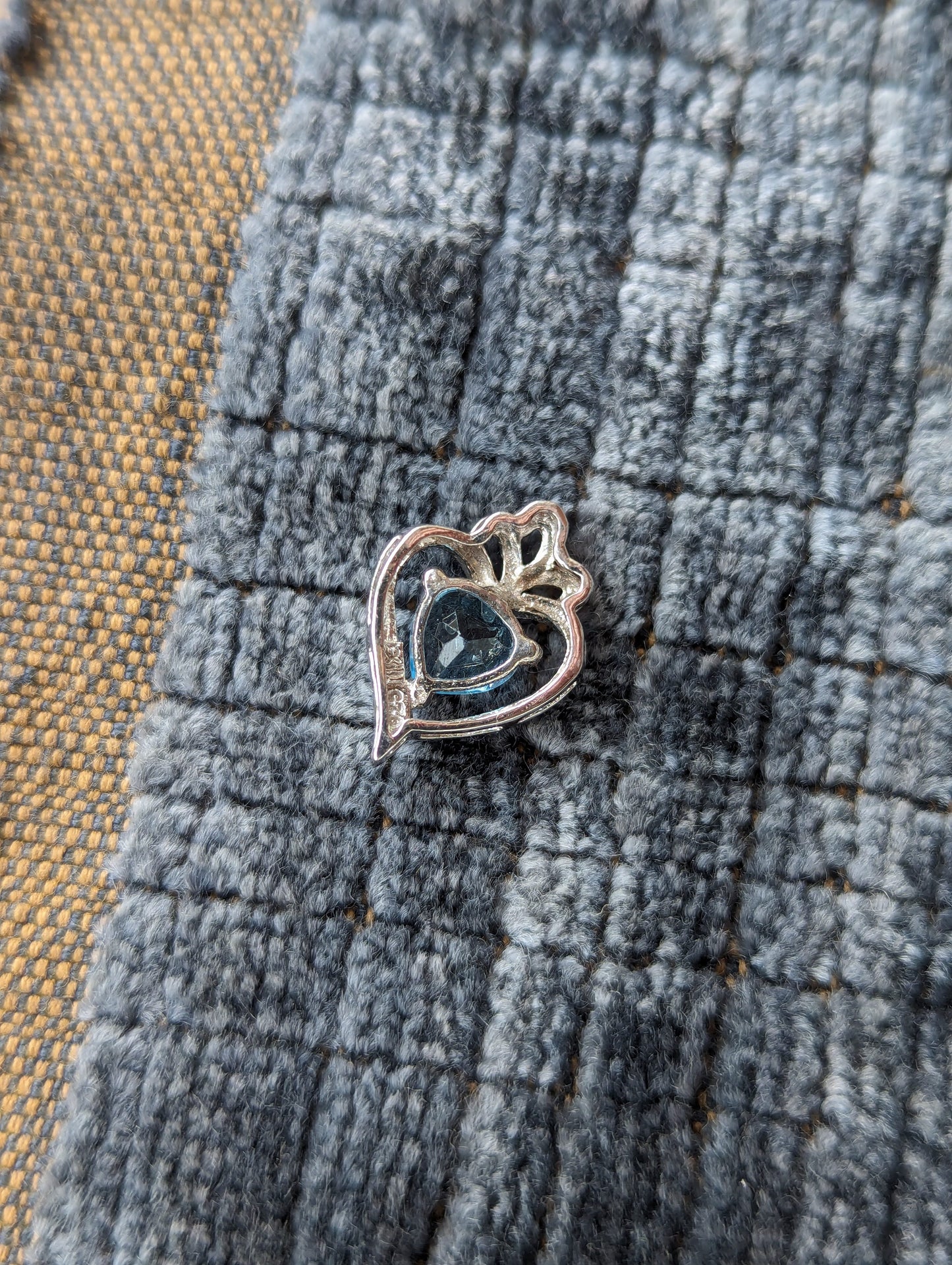 Sterling Blue Topaz Heart Pendant