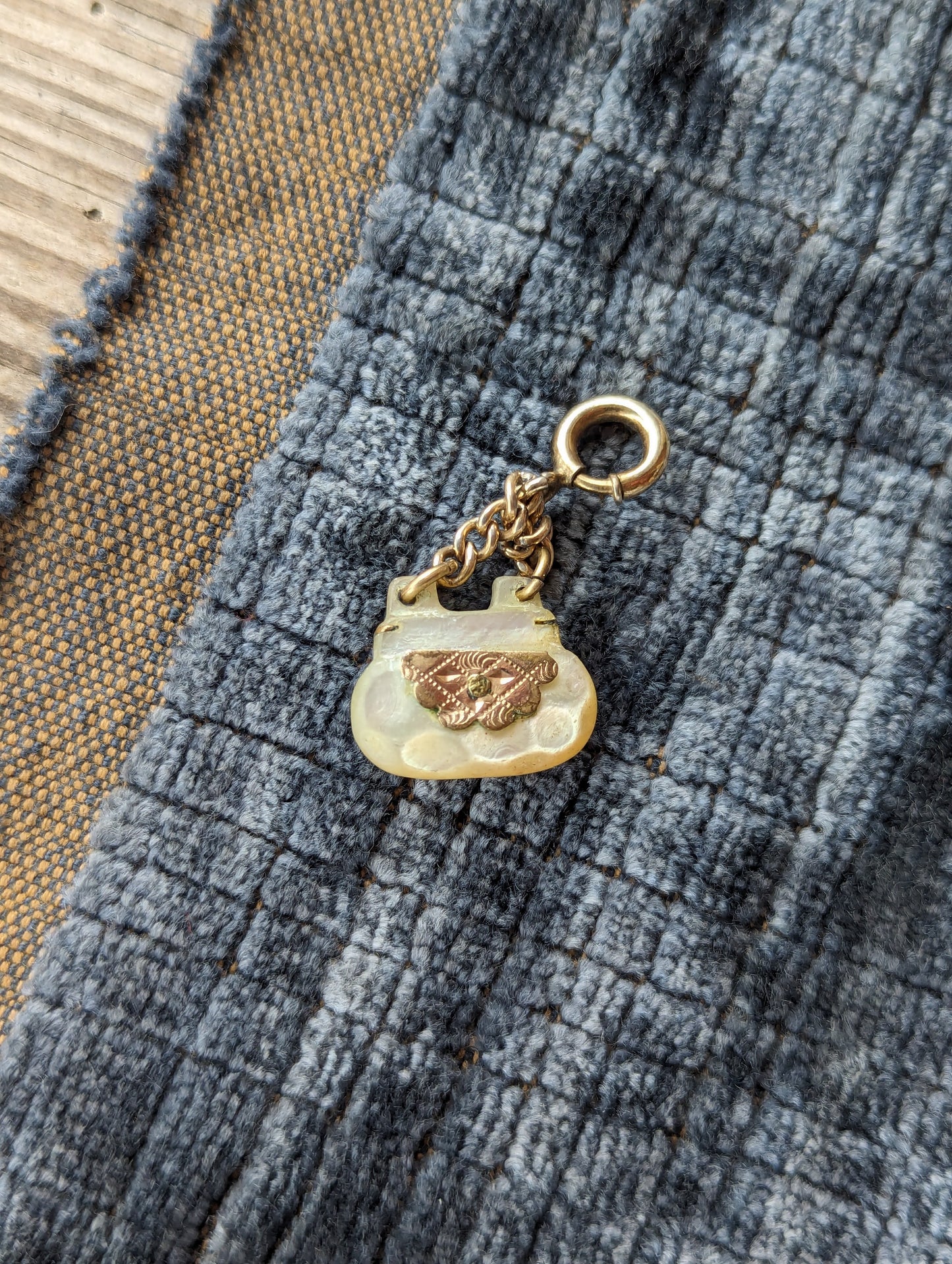 Victorian GF & MoP Purse Fob/Pendant