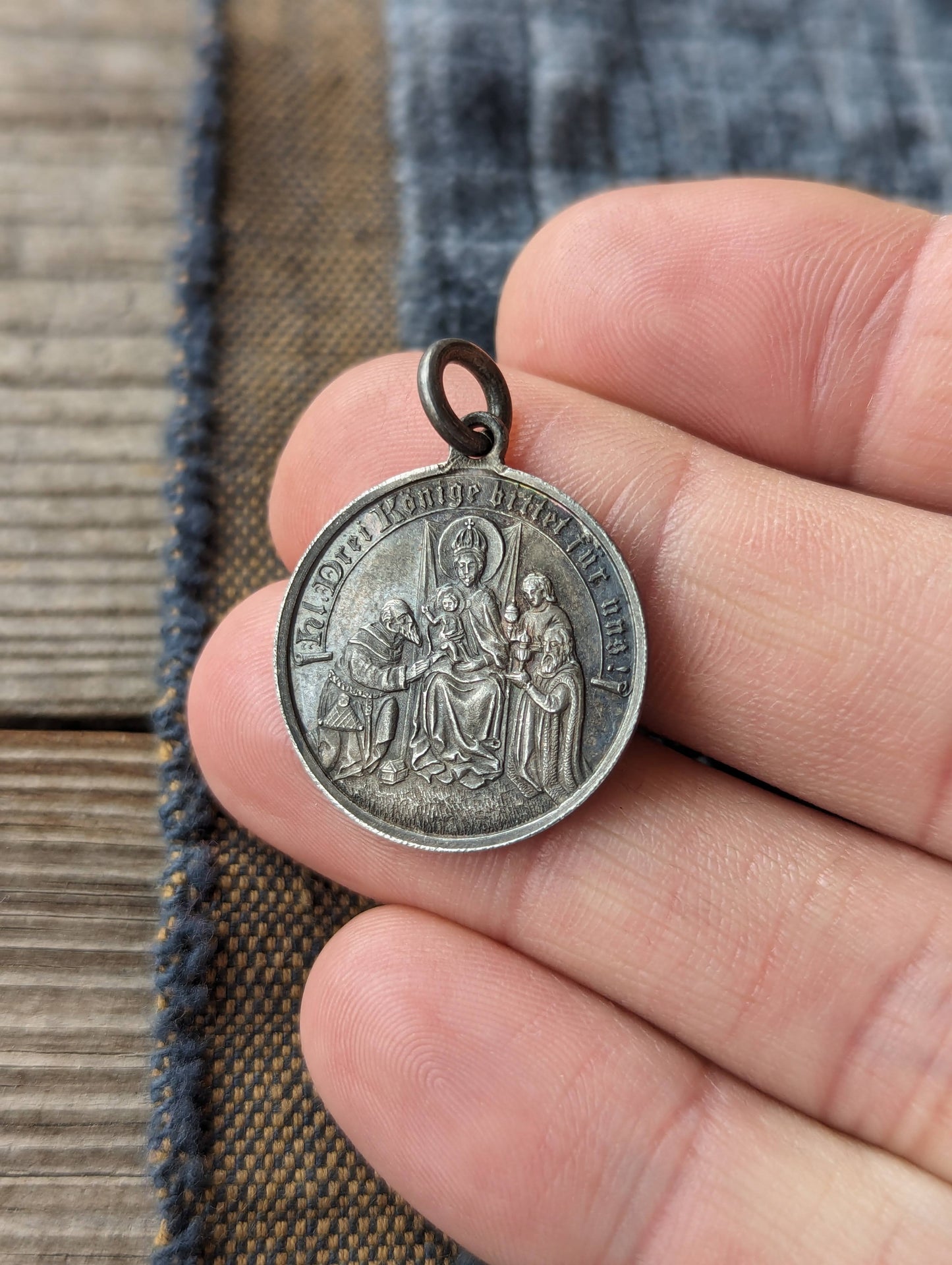 Antique 800 Silver Drei Könige Medal