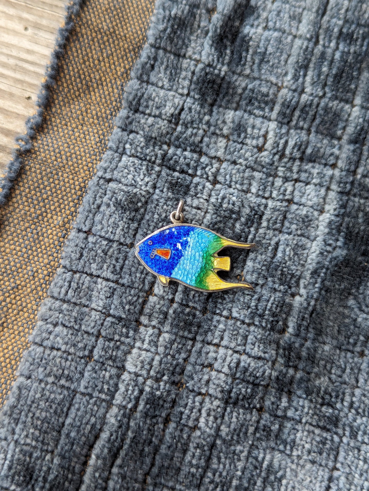 1930s Sterling Enamel Angelfish Charm