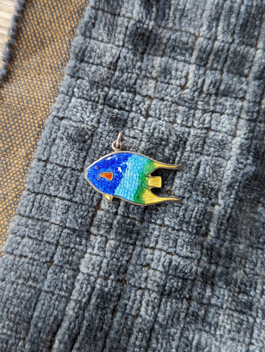 1930s Sterling Enamel Angelfish Charm