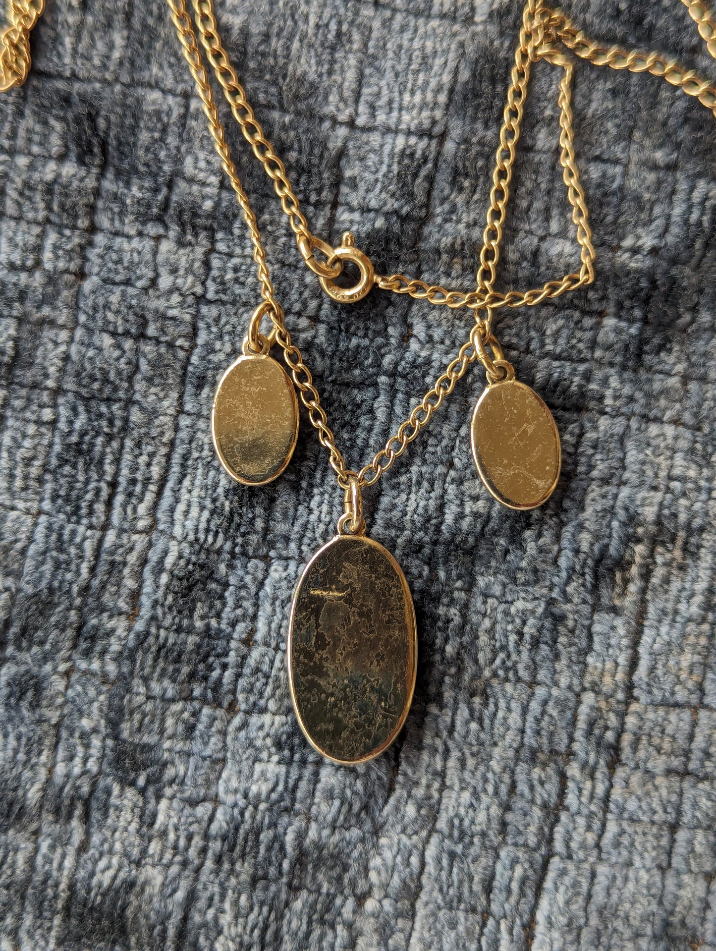 1930s GF & Goldstone 3-drop Necklace