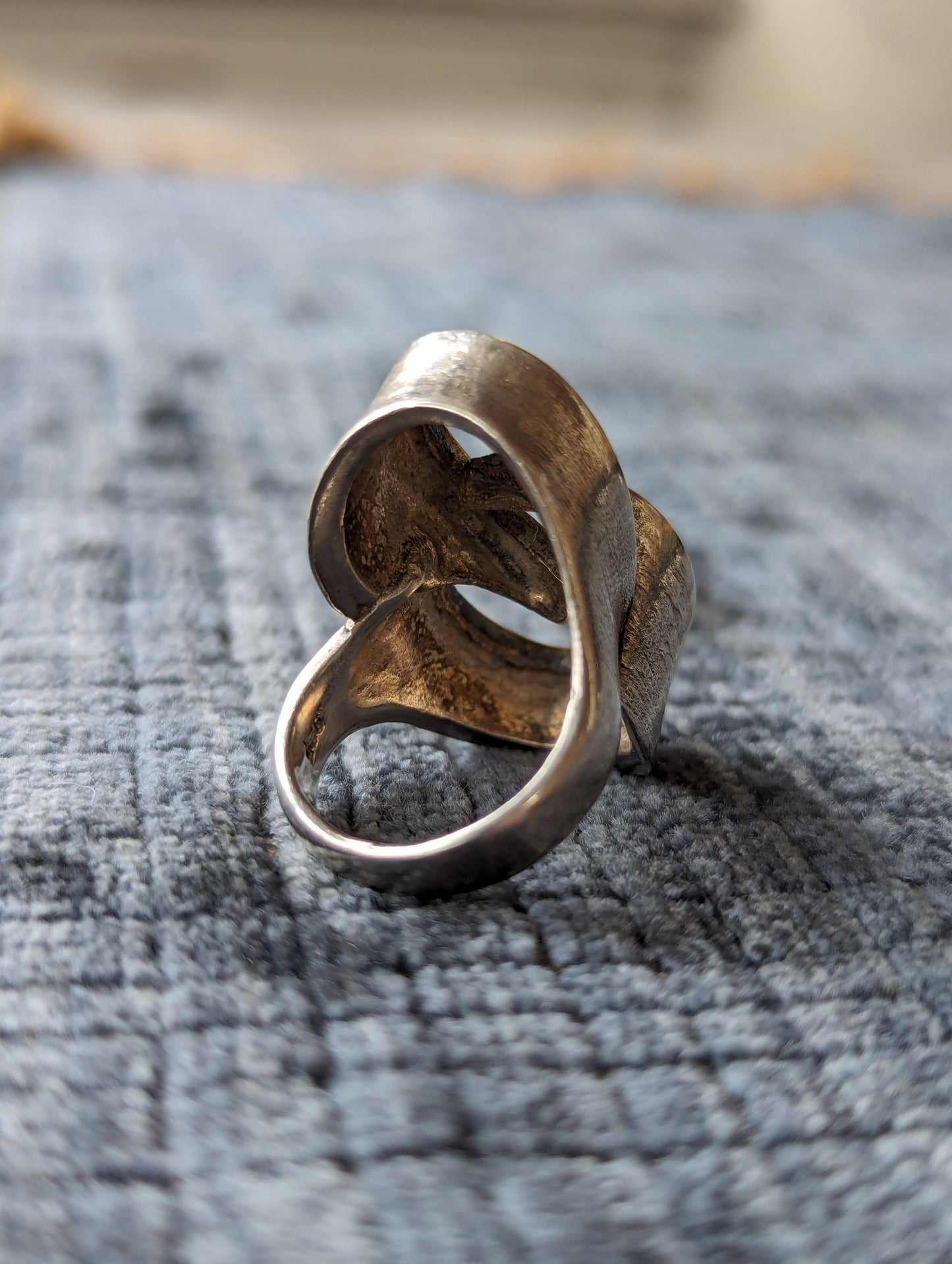 Red Modernist Loop Ring