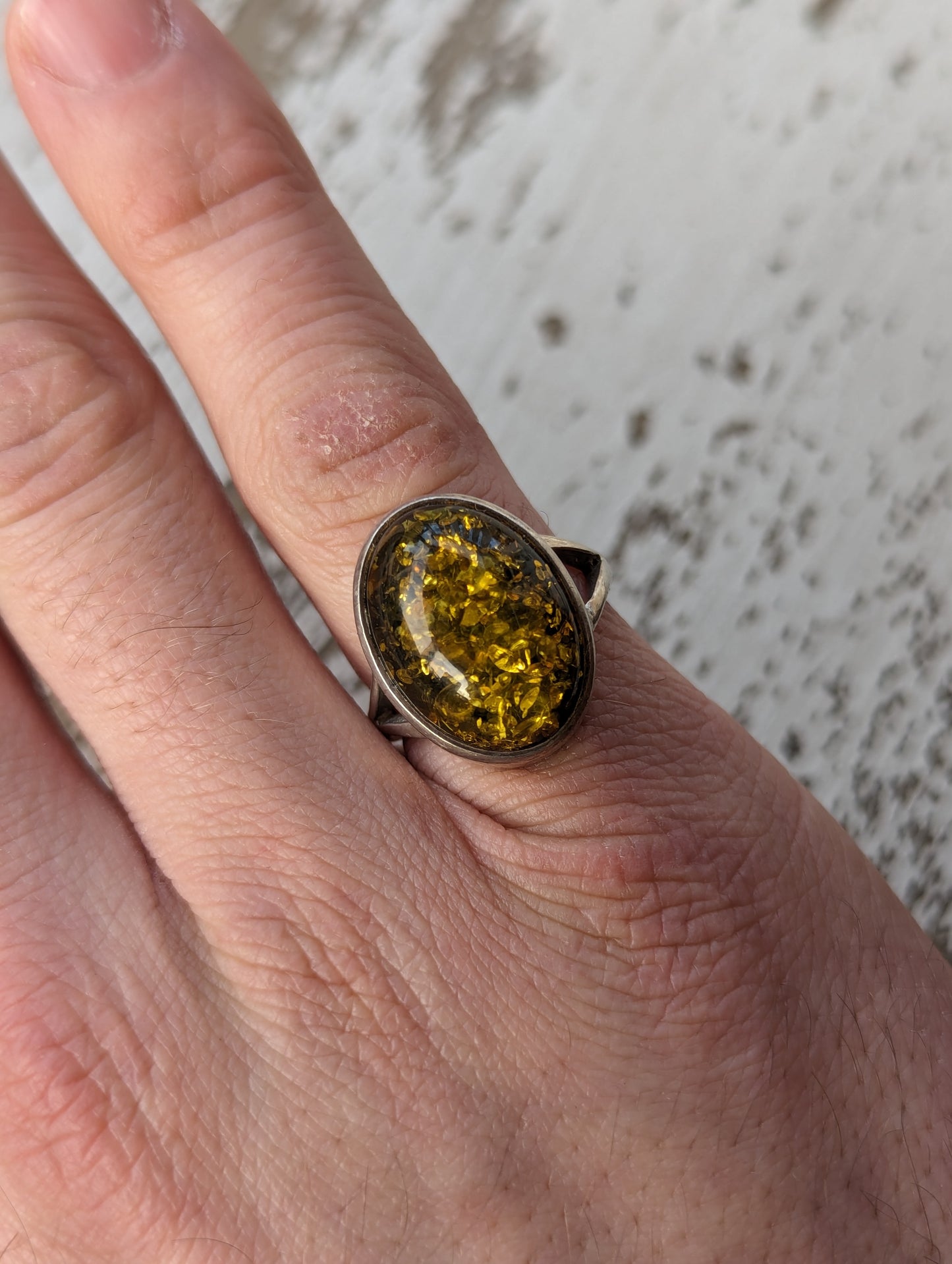 Polish Sterling & Baltic Amber Ring