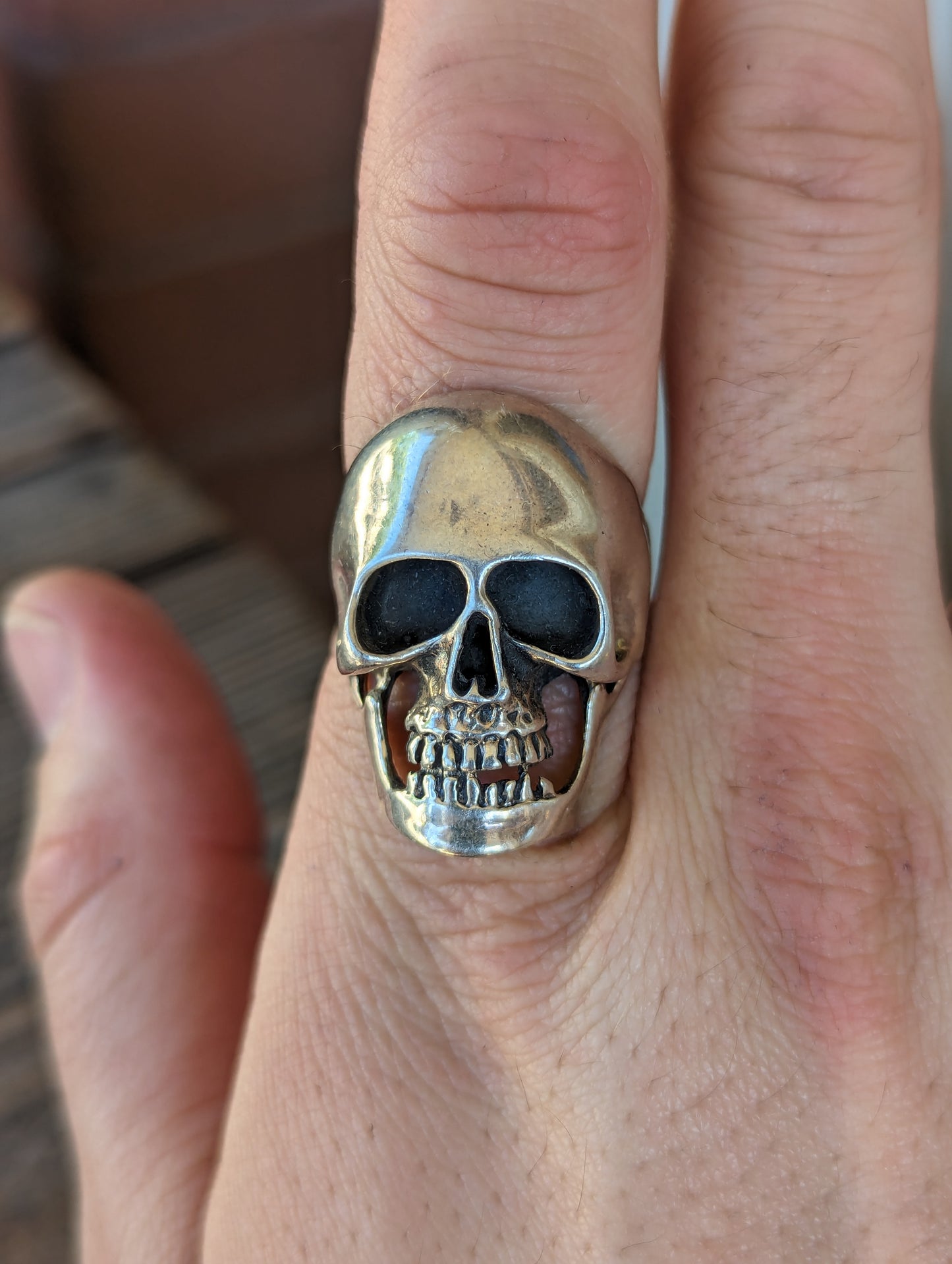 Vintage Sterling Skull Ring