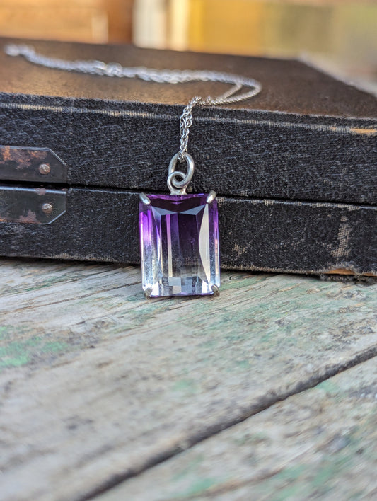 Vintage Sterling Bi-Color Amethyst Pendant