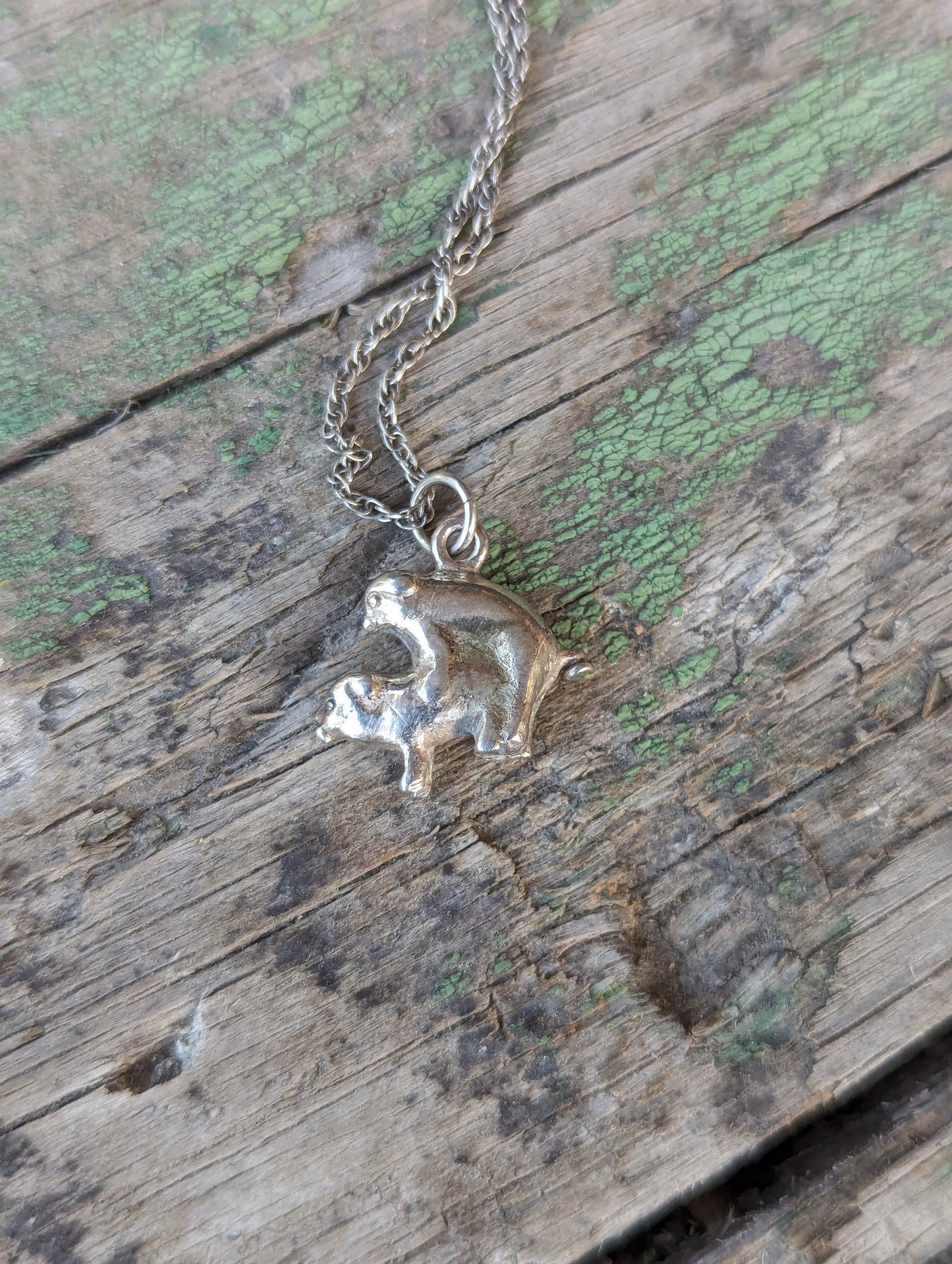 50s-60s Sterling Porkin' Pigs Risqué Charm/Pendant