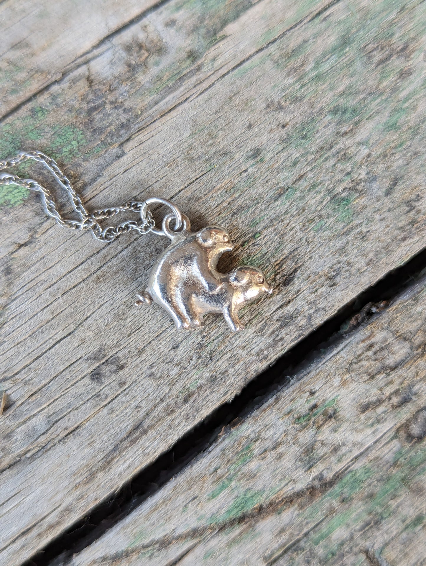 50s-60s Sterling Porkin' Pigs Risqué Charm/Pendant