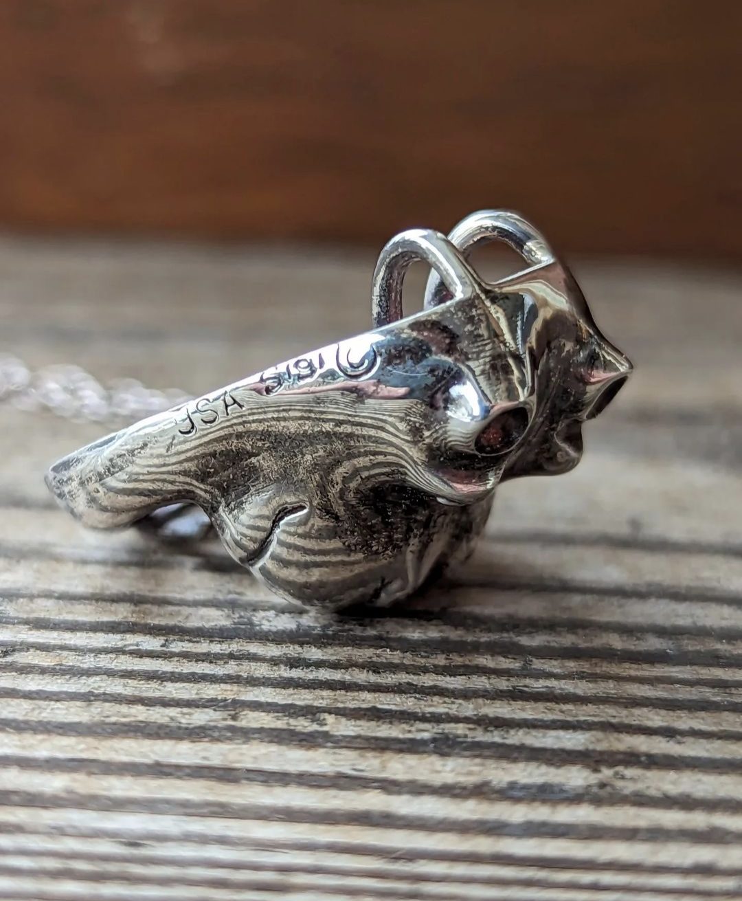 Vintage Sterling Hippo Pendant