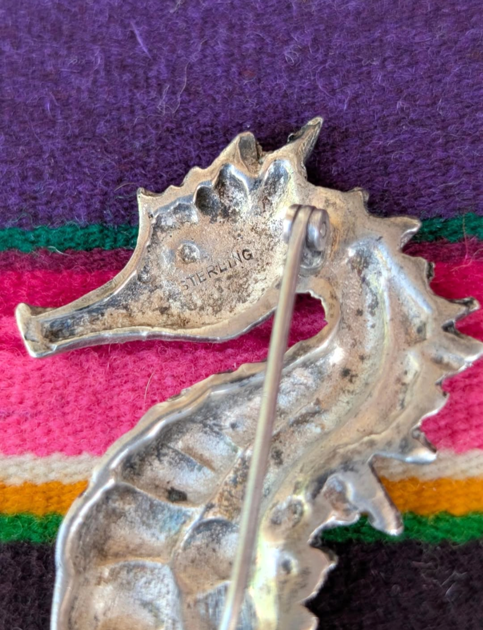 1940s Sterling Seahorse Brooch