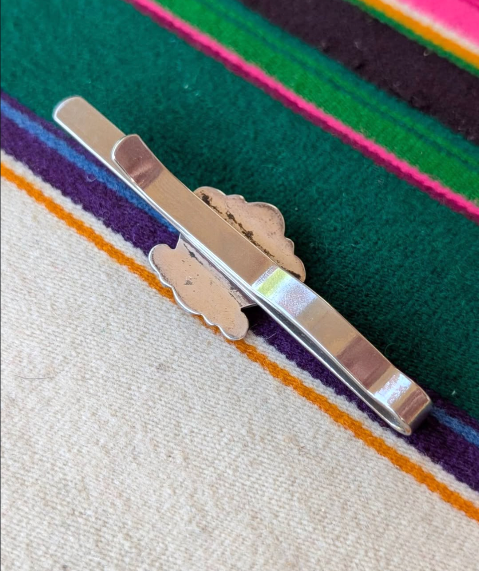 Navajo/Diné Sterling & Turquoise Masonic Tie Bar