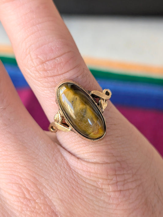 Vtg 10k Gold Filled Tigers Eye Ring for Vanessa